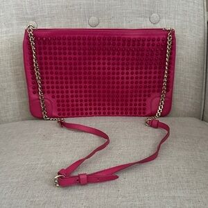 Christian Louboutin Fuchsia Studded Crossbody Bag